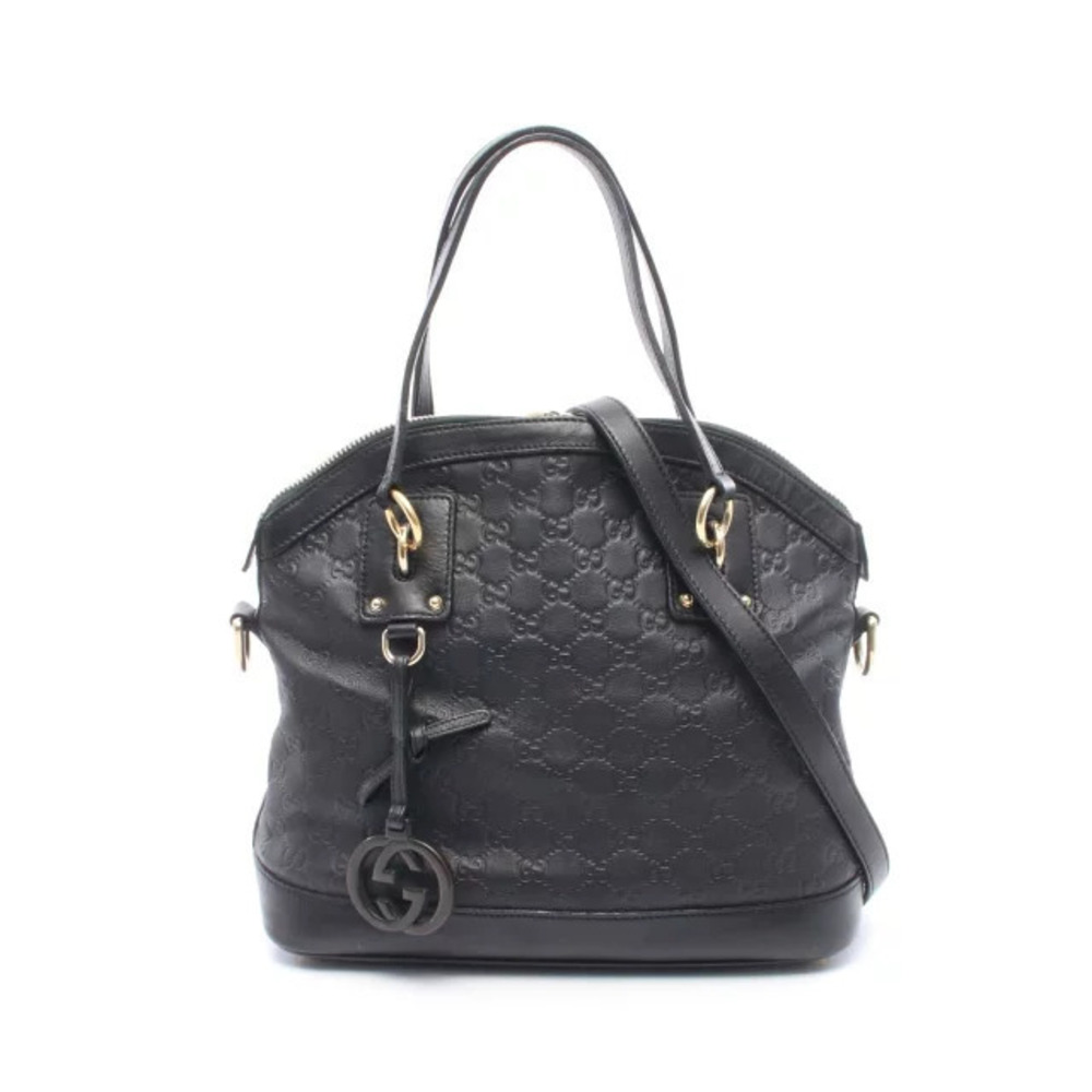 Gucci Guccissima Handbag Leather Black